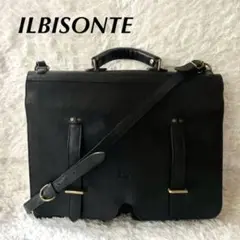 【ILBISONTE】 ショルダーバッグ ハンドバック 2way レザー 黒