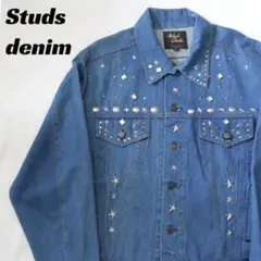 古着 レディース スタッズ デニムジャケット ウエスタン デッドストック XL