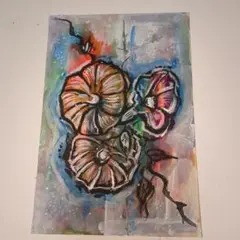 手描きアクリル画　ポストカードサイズ