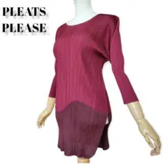 【美品】PLEATS PLEASE ツートンカラー ワンピース