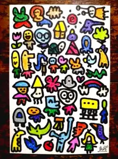 ken1作絵画 一点物ポストカード「ネバーギブアップ」