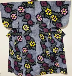 M2 希少◆レア◆高級 有松鳴海総絞り 花柄　レトロ浴衣 濃紺　藍色 S