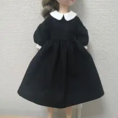 リカちゃん 丸えりワンピース くろ