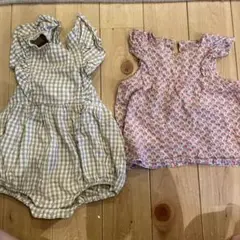 アプレレクール　チェック　ロンパース