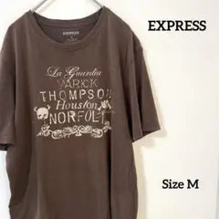 EXPRESS メンズ　Tシャツ　プリント　ブラウン　サイズM