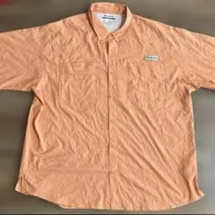 ⑮ コロンビア　フィッシングシャツ　オレンジ　PHG シャツ　半袖