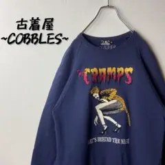 【人気ヒスデビル】HYSTERIC GLAMOURビッグ刺繍ロゴCRAMPS紺