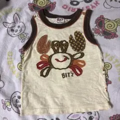 ビッツ　Bits タンクトップ　カニさん　アップリケ　100