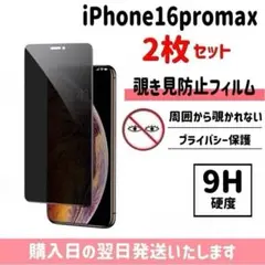 【2枚セット】16promax ガラスフィルム 覗き見防止 iPhone