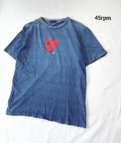 R by 45rpm　希少　半袖　Tシャツ　藍染　ハート　45R 　インディゴ
