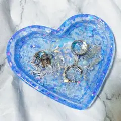 海月のきらめきハート型レジントレイ