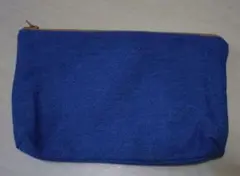 デニムポーチ 青 ジッパー付き