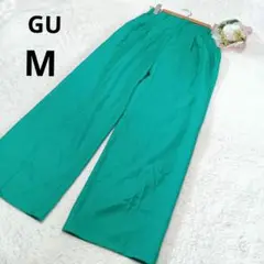 GU ジーユー カジュアルパンツ ストレート 無地 緑 /M