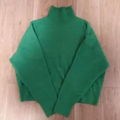 ZARA タートルニット グリーン M