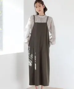 グローバルワーク　スゴラクストレッチキャミワンピース　Lサイズ　グレー