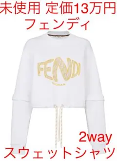 フェンディ fendi 未使用 スウェットシャツ ロゴ 半袖 長袖 サイズM