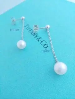 美品 磨き済 ティファニー ジーグフェルド パール ドロップ ピアス シルバー