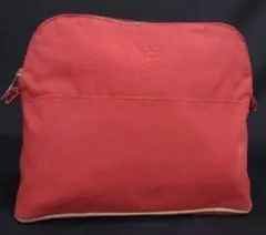 【正規品】HERMES エルメス ボリードポーチ キャンバス レディース レッド