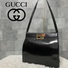 【ヴィンテージ】GUCCI レザー ワンショルダーバッグ ブラック