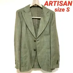 ARTISAN アルチザン サイズS 麻綿絹 グリーンオックスシャンブレー