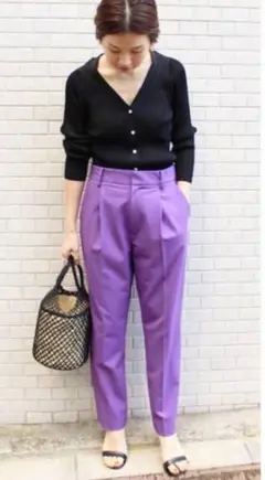 IENA タックパンツ パープル 40