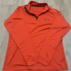 美品！UNDER ARMOUR ハーフジップ 長袖アンダーシャツ オレンジ L