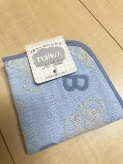 3層ガーゼハンカチ　くま　ブルー