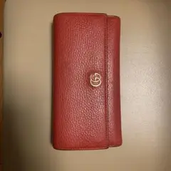 【さらに値下げ★GUCCI】長財布、レッド、外側は使用感あり、内側は綺麗な状態