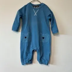 西松屋　青いクマ　ロンパース 80㎝　シンプル　ベビー服　カバーオール