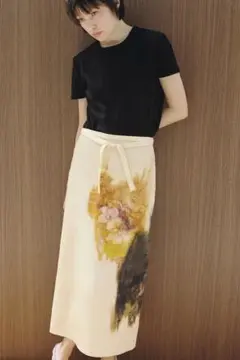 ZARA zw collection プリントミディスカート S