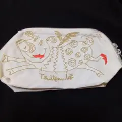アルベロベロブタさん刺繍ポーチオレボレボラ