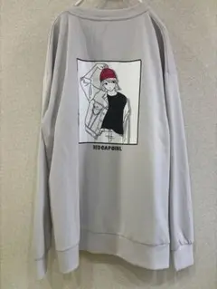 RED CAP GIRL グレー トレーナー Lサイズ　ビックプリント　ゆるダボ