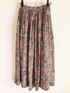 Portcros ポートクロス　秋色花柄ロングスカート　M 日本製