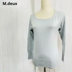 エムドゥ　M.deux　 グレー 長袖ニットセーター【F】　秋冬　薄手a564