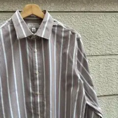 USED USA古着 バナナリパブリック ストライプシャツ 茶色 vintage