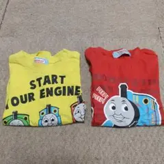 新品未使用　2枚組　トーマスTシャツ　100cm　黄色　赤