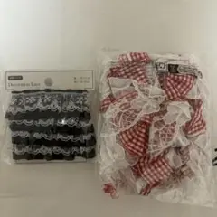 レース セット ギンガムチェック 赤 黒