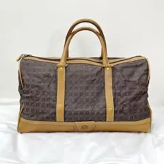 LOEWE ロエベ アナグラム柄 キャンバス レザー 大容量 ボストンバッグ