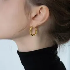 再入荷♡　レディース　ピアス　両耳　ゴールド　S925　フープ　アクセサリー