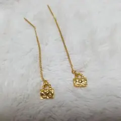 ゴールド バッグ型 ロングピアス