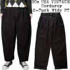 ★90s VINTAGE★USA古着★コーデュロイ ワイドパンツ★ダークブラウン