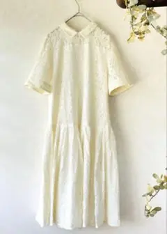【極美品】CELFORD セルフォード　総レース　ペイズリーAラインワンピース