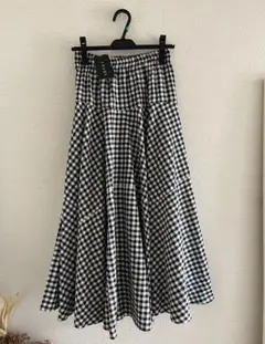新品タグ付き　ギンガムチェック　ロングスカート