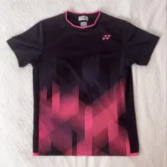 YONEX バドミントンシャツ Mサイズ ブラック/ピンク 男女兼用