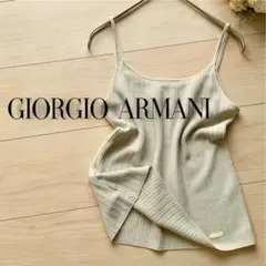 訳ありGiorgio Armani 黒タグ コットンミックス リブタンクトップ