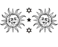 No.140_The sun and the moon/太陽,月,六芒星,星,