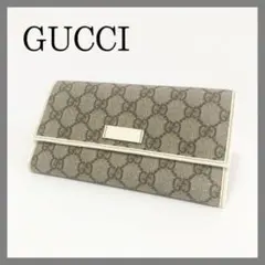訳あり美品✨グッチ 長財布 GGスプリーム ベージュ アイボリー
