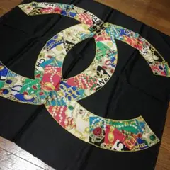577超美品 シャネル CHANEL スカーフ シルク100% ココマーク 宝石