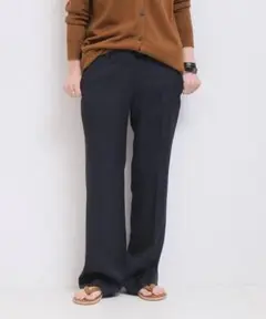 【タグ付未使用】ドゥーズィエムクラス スリムフレアパンツ 36 ネイビー