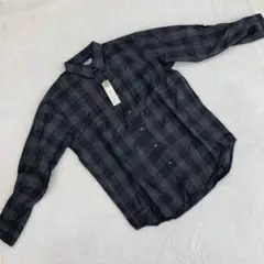 Green Crow チェックシャツ 長袖 グレー アクリル混 Mサイズ